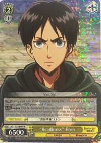 "Readiness" Eren (Attack on Titan) — Weiss Schwarz card