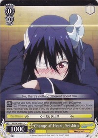 Change of Heart, Seishiro (NISEKOI -False Love-) — Weiss Schwarz card