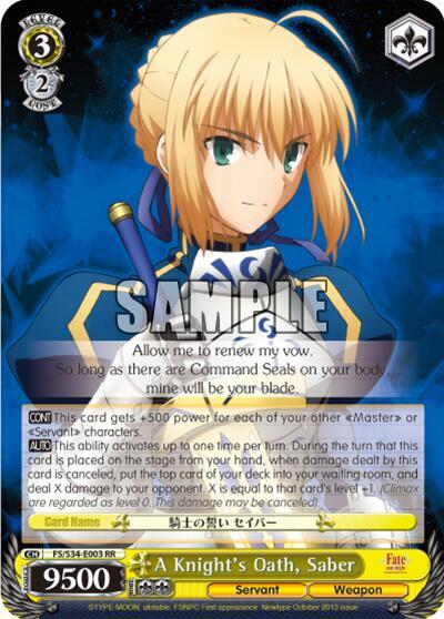 A Knight's Oath, Saber card