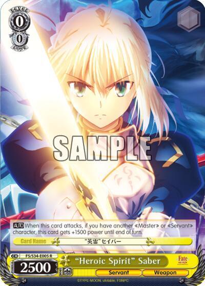 "Heroic Spirit" Saber (SR) card
