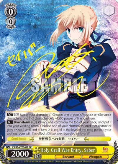 Holy Grail War Entry, Saber (SP) - Fate/stay night [Unlimited