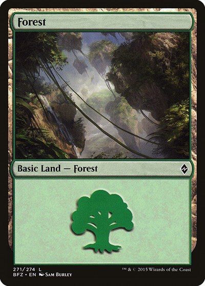 Forest from BFZ #271a, Magic: The Gathering card