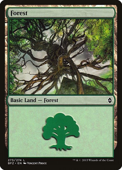 Forest from BFZ #273a, Magic: The Gathering card