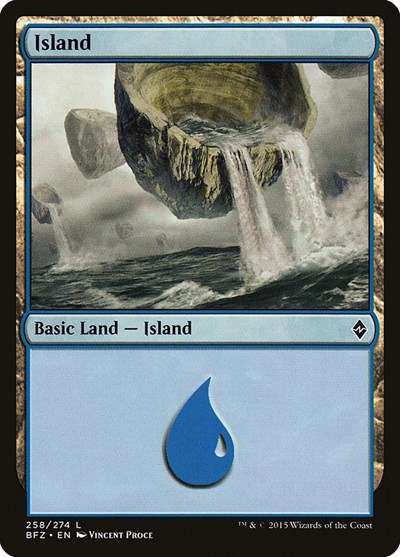 Island from BFZ #258a, Magic: The Gathering card