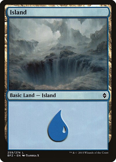 Island from BFZ #259a, Magic: The Gathering card