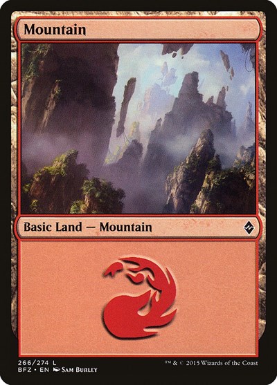 Mountain from BFZ #266a, Magic: The Gathering card