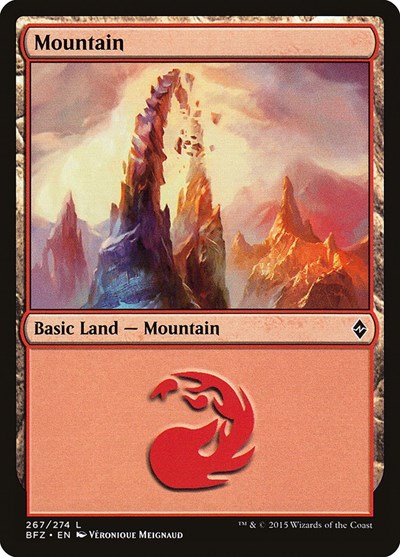 Mountain from BFZ #267a, Magic: The Gathering card