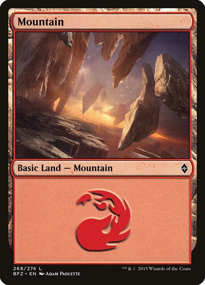 Mountain from BFZ #268a, Magic: The Gathering card