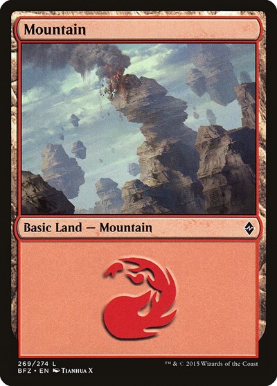 Mountain from BFZ #269a, Magic: The Gathering card