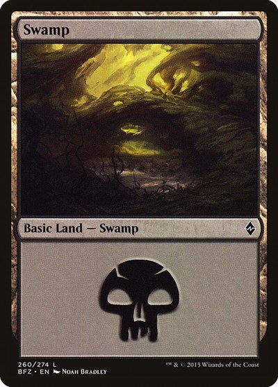 Swamp from BFZ #260a, Magic: The Gathering card