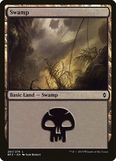 Swamp from BFZ #261a, Magic: The Gathering card