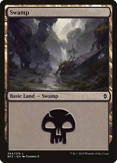 Swamp from BFZ #264a, Magic: The Gathering card