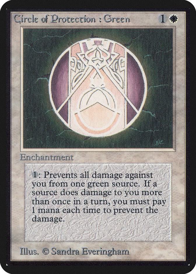 Circle of Protection: Green - Alpha Edition - Magic: The Gathering