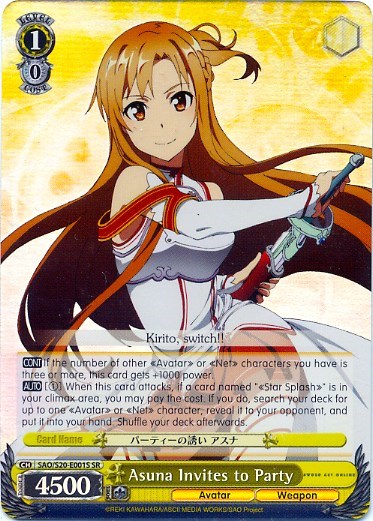 Asuna Invites to Party (SR) Sword Art Online card price