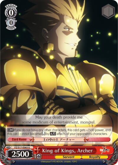 King of Kings, Archer - Fate/Zero - Weiss Schwarz - TCGplayer.com