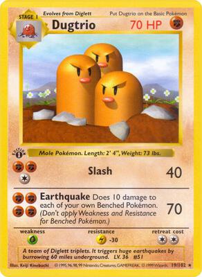 ポケモンカード 英語 ダグトリオ Dugtrio 1ed shadow less Dugtrio | Unbroken Bonds | TCG Card Database