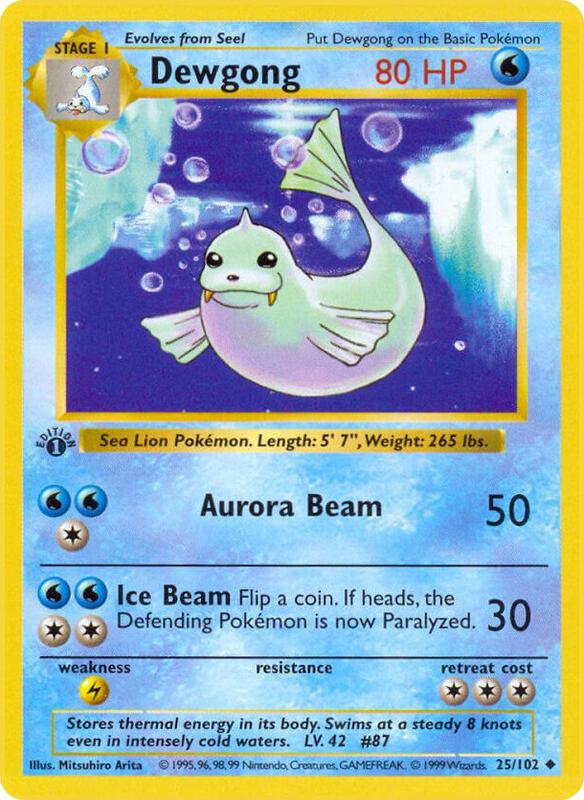 Dewgong 025/102 from Base Set (Shadowless)