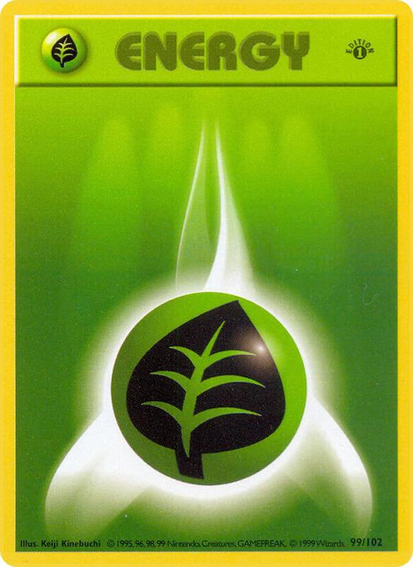Grass Energy 099/102 from Base Set (Shadowless)