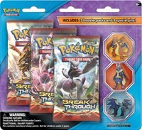 BREAKthrough Mega Evolution 3 Pin Blister from XY - BREAKthrough Pokemon card image