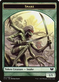 Snake (017) // Saproling Double-Sided Token - Commander 2015 - Magic: The Gathering card