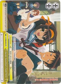 Haruhi Suzumiya's Good News (The Melancholy of Haruhi Suzumiya) — Weiss Schwarz card