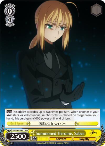 Summoned Heroine, Saber