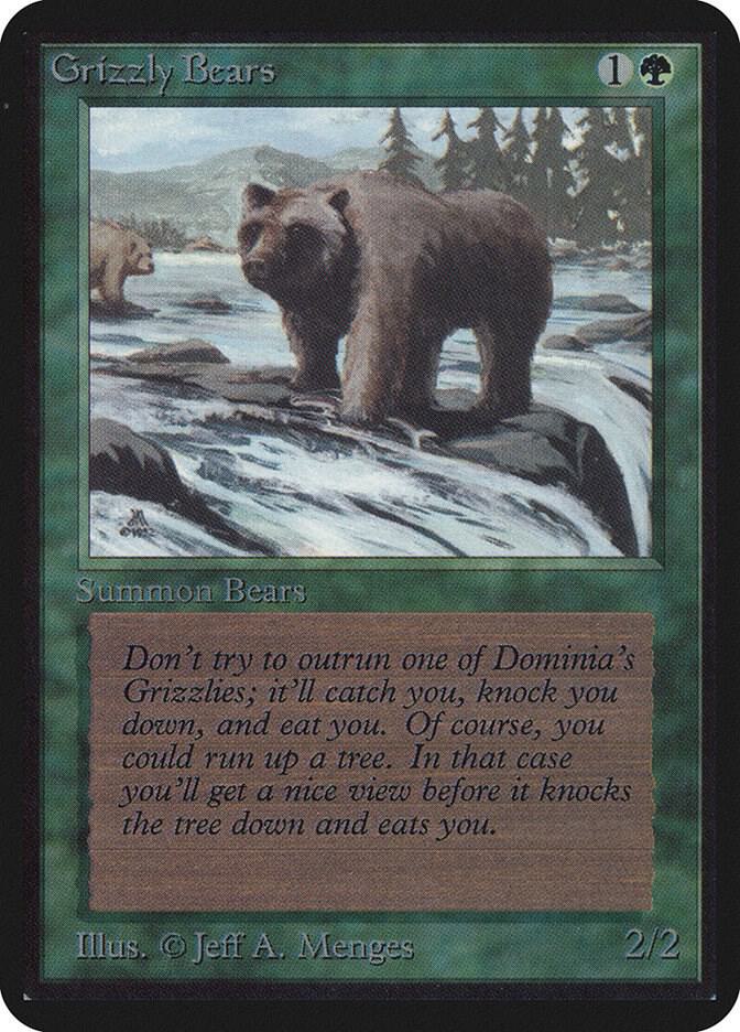 MTG アルファ　灰色熊　Grizzly Bears Grizzly Bears MTG - Limited Edition Alpha #0 (English