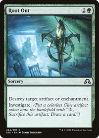 Root Out #224 from Shadows over Innistrad Pokemon card image