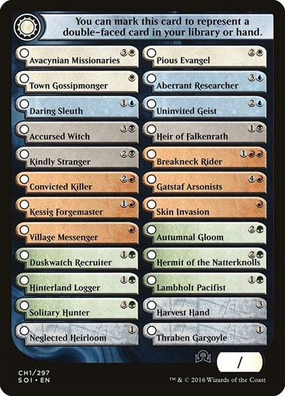 Checklist Card CH1 Shadows over Innistrad