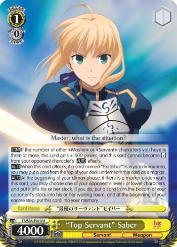 "Top Servant" Saber