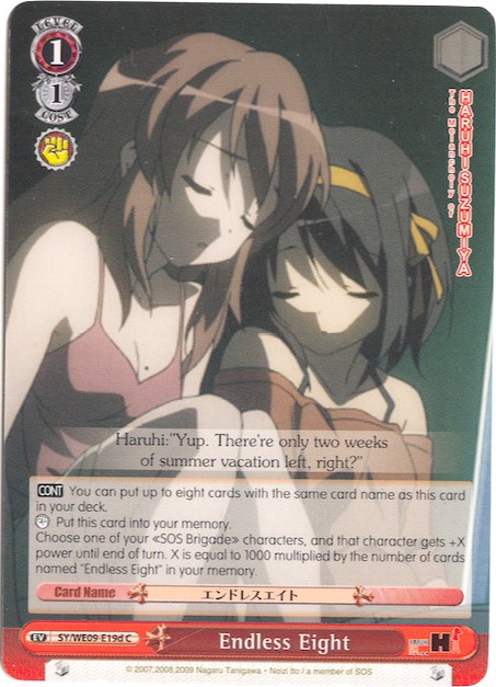 Endless Eight (The Melancholy of Haruhi Suzumiya Extra Booster) — Weiss Schwarz card