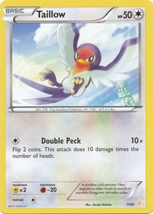 Taillow #7/30 from XY Trainer Kit: Pikachu Libre & Suicune Pokemon card image