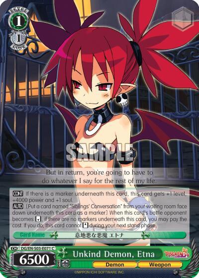 Unkind Demon, Etna - Disgaea - Weiss Schwarz - TCGplayer.com