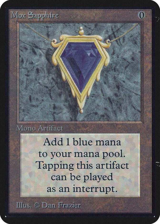 Mox Sapphire mtg プレイマット サインド Dan Frezier Mox Sapphire [Magic Logo Version] - Dan Frazier - Signed by Artist