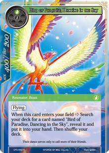 Bird of Paradise, Dancing in the Sky - Force of Will Curse of the Frozen Casket trading card