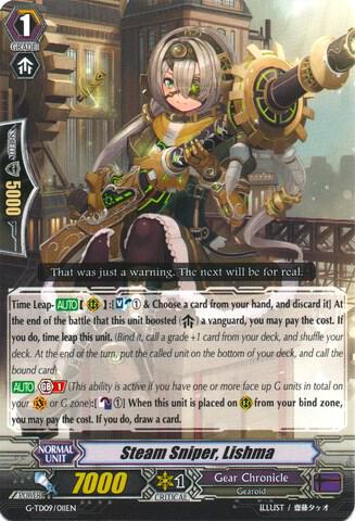 Steam Sniper, Lishma