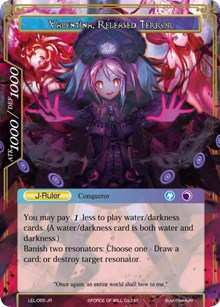 Invading Demon of Water, Valentina // Valentina, Released Terror - Force of Will Legacy Lost trading card