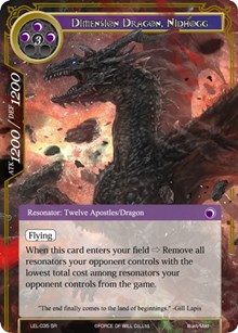 Dimension Dragon, Nidhogg - Force of Will Legacy Lost trading card