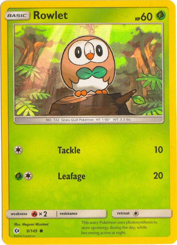 Rowlet - 9/149 (Water Web Holo) 009/149 from Miscellaneous Cards & Products