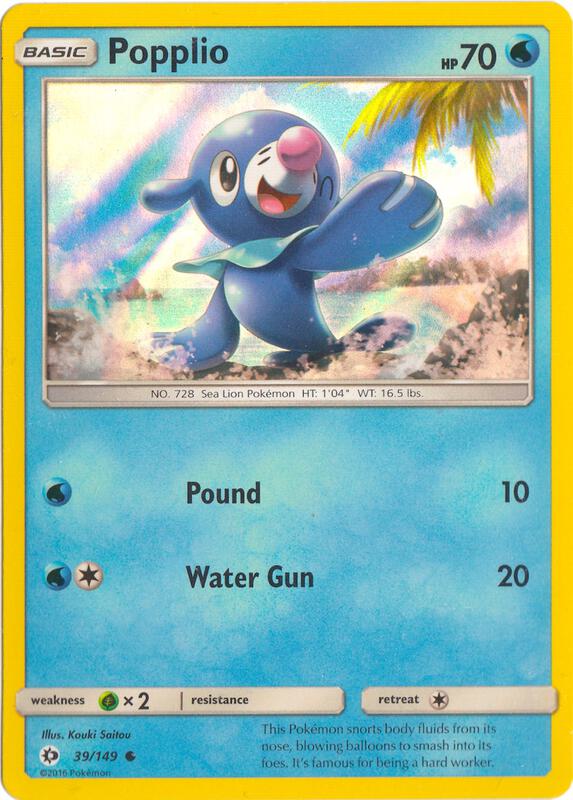 Popplio - 39/149 (Water Web Holo) 039/149 from Miscellaneous Cards & Products
