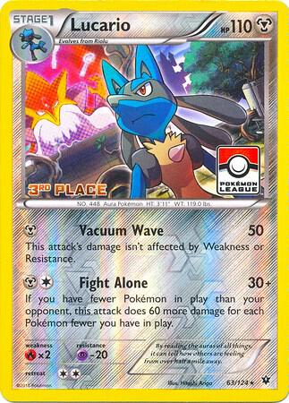 Lucario - 63/124 (Pokemon League) [3rd Place] 063/124 from League & Championship Cards