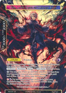 Gill Lapis, Conqueror of Attoractia // Gill Lapis, Rebel of Darkest Fires (Full Art) - Force of Will Return of the Dragon Emperor trading card