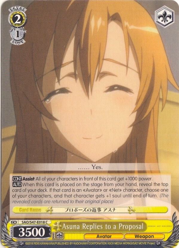Asuna Replies to a Proposal