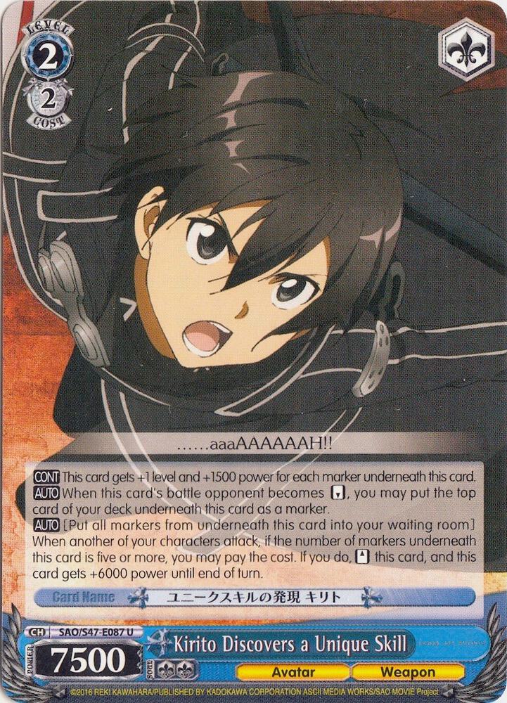 Kirito Discovers a Unique Skill