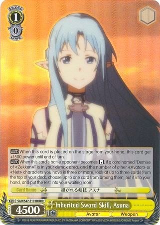 Inherited Sword Skill, Asuna (RRR) Sword Art Online Re: Edit Triple Rare Weiss Schwarz card — value and price