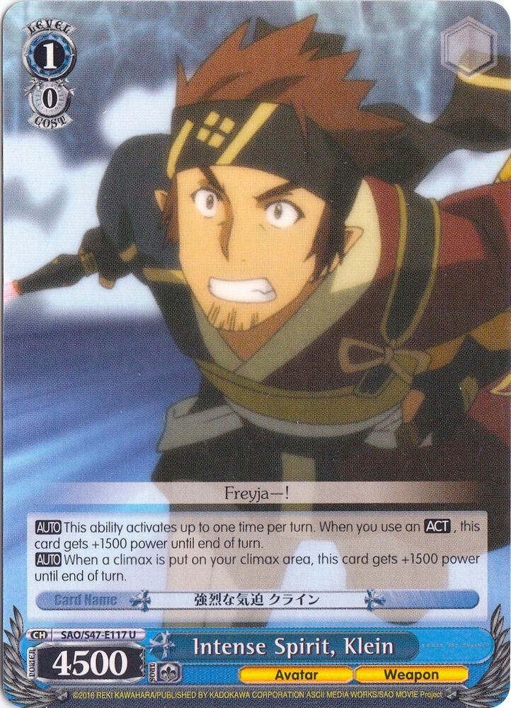 Intense Spirit, Klein