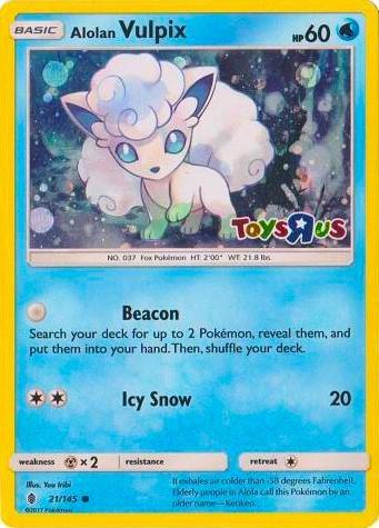 Alolan Vulpix - 21/145 (Toys R Us Promo) 021/145 from Miscellaneous Cards & Products