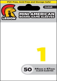 Legion Premium Supplies Board Game Sleeves Clear Board Game Sleeves - Mini-American (50-Pack)