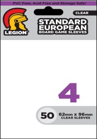 Legion Premium Supplies Board Game Sleeves Clear Board Game Sleeves - Standard European (50-Pack)