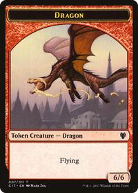 Dragon (007) // Gold Double-Sided Token - Commander 2017 - Magic: The Gathering card
